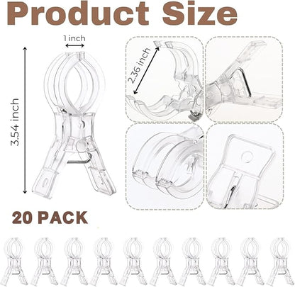 Miliocry 20 Pack Large Balloon Arch Clips Plastic Transparent Backdrop Spring - Image 2