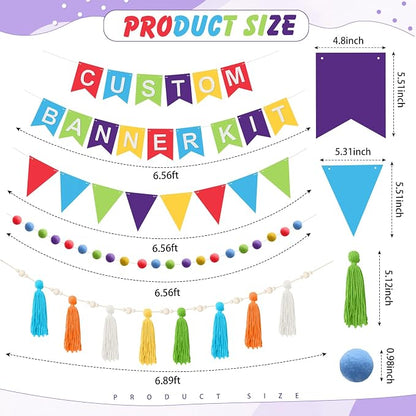 SmoothNovelty 139 Pcs Felt DIY Custom Banner Kit Include 104 Letters 18 - Image 2