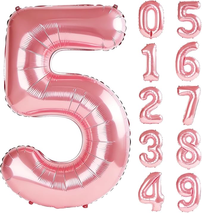 40 Inch Number 5 Balloons for 5th Birthday Party Decorations, 0-100 Jewelry by FOBELEC