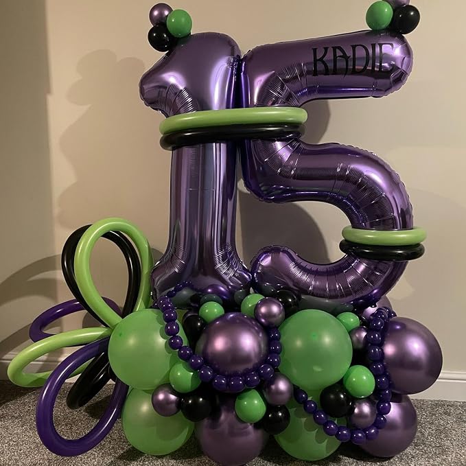 Number 16 Purple Balloons 40 Inch Giant Purple 16 Number Foil Helium Balloons - Image 4