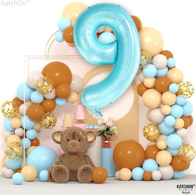 KatchOn, Giant Light Blue Number 9 Balloon - Image 7