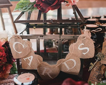 Cards Banner Heart Jute Burlap Banner Jute Garland - Image 5
