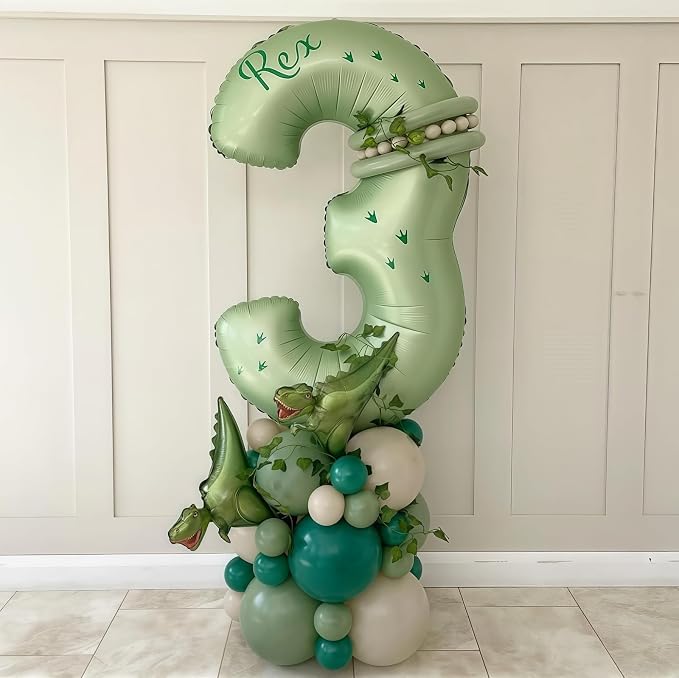 Sage Green 5 Number Balloon, Olive Green 5 Balloons 40 Inch Large Helium Foil - Image 3