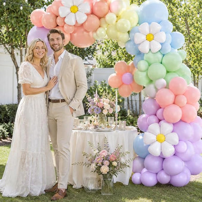 Daisy Balloon Garland Arch Kit, Retro Hippie Boho Macaron Pastel Balloons - Image 7