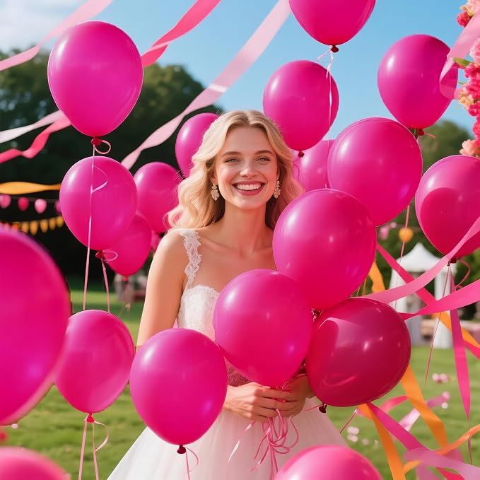 200pcs Hot Pink Balloons 5 Inch, Small Mini Latex Balloons - Image 4