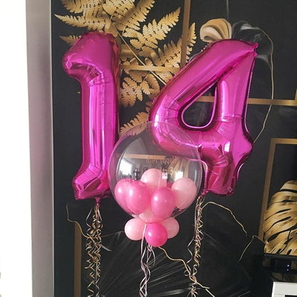 Hot Pink 14 Balloon Numbers, 40 Inch 14th or 41st Birthday Balloon Foil Mylar - Image 4