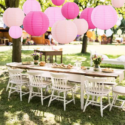 BEISHIDA Pink Mix Paper Lanterns 12Pcs 6/8/10/12 Inch Round Chinese Lamp | - Image 5