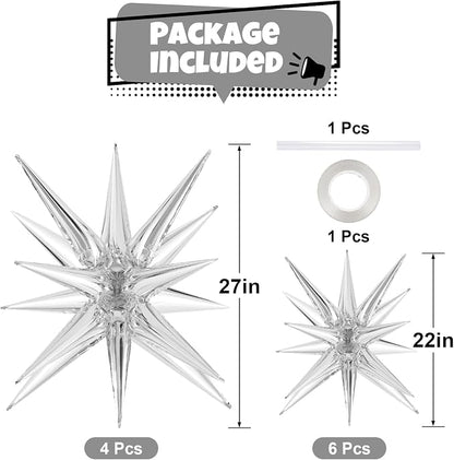 10 Pcs Star Balloons Explosion Balloons Foil Cone Balloon Magic - Image 2