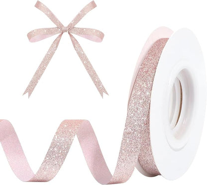 Rose Gold Metallic Glitter Ribbon by HISWAN