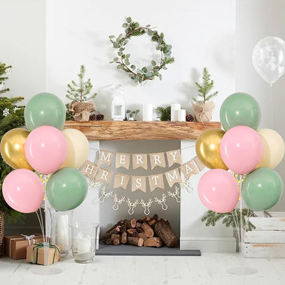 4 Sets Sage Green Pink Gold Balloons Stand - Image 6