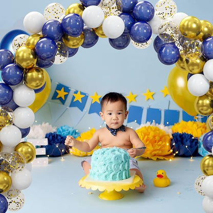 62pcs Gold Navy Blue Balloons Kit - Image 2