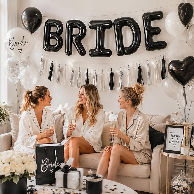 BRIDE Balloons Bachelorette, 16 inch Black Bride Balloons - Image 4