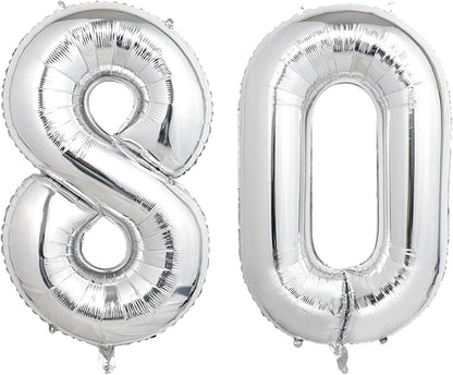 Number Balloons Silver Party Balloon by United-UnicornsParty