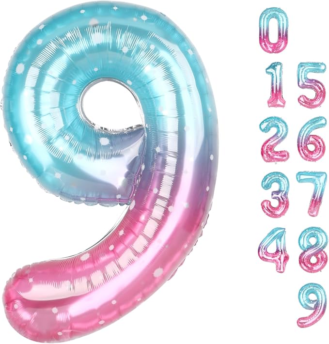 Number 9 Balloon 40 Inch for 9 19 Birthday Decorations, by Mluchee