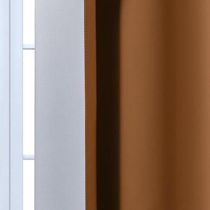 Yakamok Ombre Curtains Burnt Orange and Greyish White - Image 6