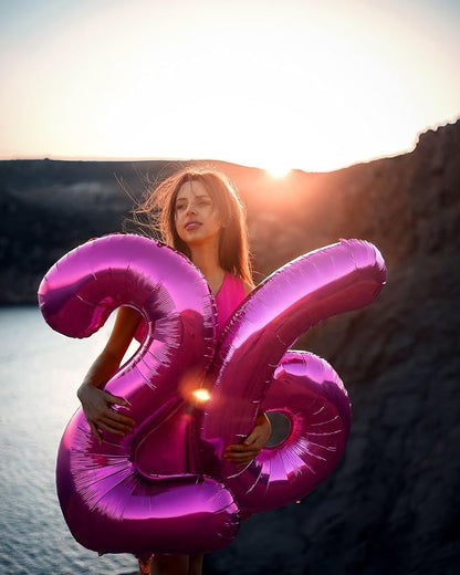Rosy Purple Number 2 Balloon 40 inch, 2nd Birthday Party Balloons Decoration | - Image 4