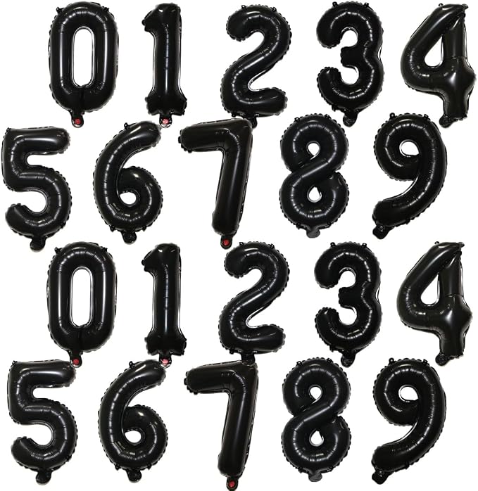 20 Pieces Foil Mylar Number Balloons 0 to 9 Set by YPSelected