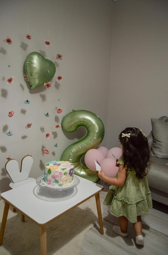 40 Inch Green Number Balloon 0 Olive Green Foil Balloon Sage Green 0 Balloons - Image 3