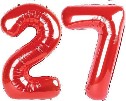 27 Balloon Number 40 Inch Red Balloons by Mluchee