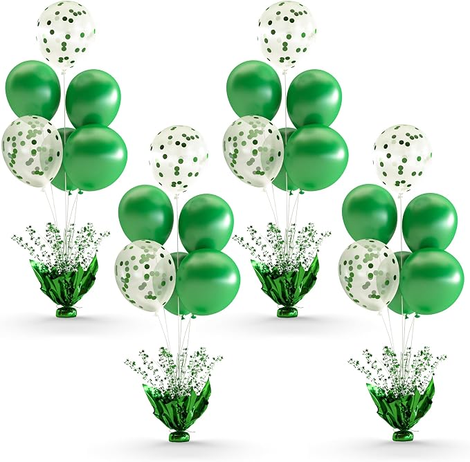 Green Balloon Table Centerpiece Kit, 4 Sets Green Balloon Stands by Besutolife