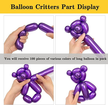 Metallic 260 long balloons 100 Pack Multicolored Twisting Animal Balloons - Image 6