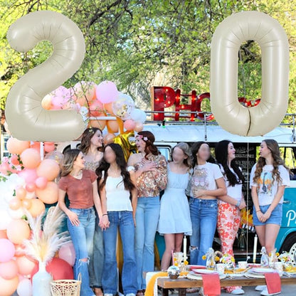 TONIFUL 40 Inch Cream White Large Numbers Balloon 0-9 Birthday Party Decorations - Image 4