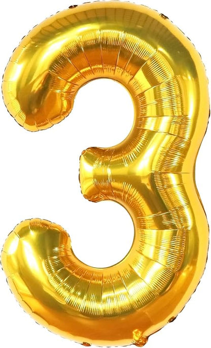 KatchOn Gold Number 3 Balloon 40 Inch, Birthday Decorations - Image 4