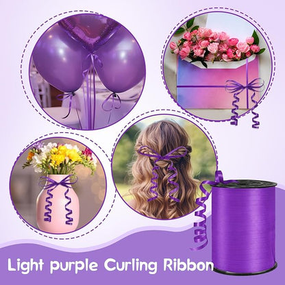500 Yards Curling Ribbon，Purple Balloon String Ribbon，for Gift Wrapping，Party - Image 5
