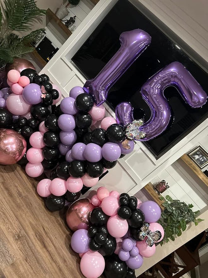 Number Balloons 5 Balloon Purple - Image 3