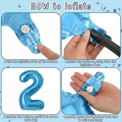 Light Blue Number 12 Balloon 40 Inch, Foil Numeral - Image 5