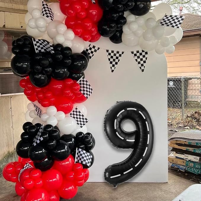 9 Number Race Car Balloons - Image 4