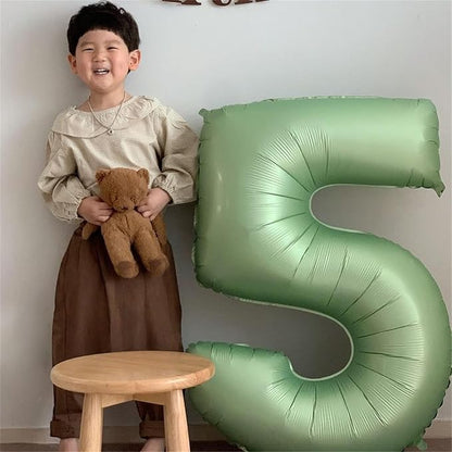 Sage Green Birthday Balloon Numbers 60, 40 Inch Big Foil Mylar Number 6 and 0 - Image 5