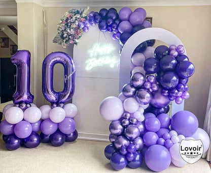 Purple 30 Number Balloons, 40 Inch Giant Number 30 Balloons Foil Mylar Helium - Image 4