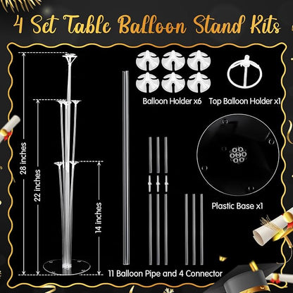 Kasyat 4 Set Glod and Black 2026 Graduation Table Centerpiece Balloon Stand Kit - Image 4