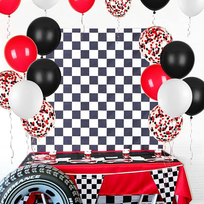 80Pcs Red White and Black Latex Balloons - Image 8