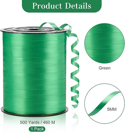 Green Curling Ribbon, 500 Yards, 1/5 Inch | - Image 2
