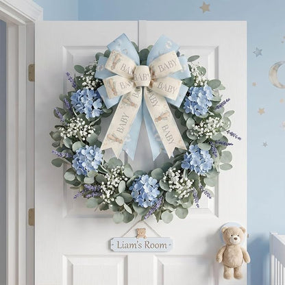 YKW 2.5 Inch Baby Blue Ribbon Wired Edge Teddy Bear Hot Air Balloon Ribbon - Image 3
