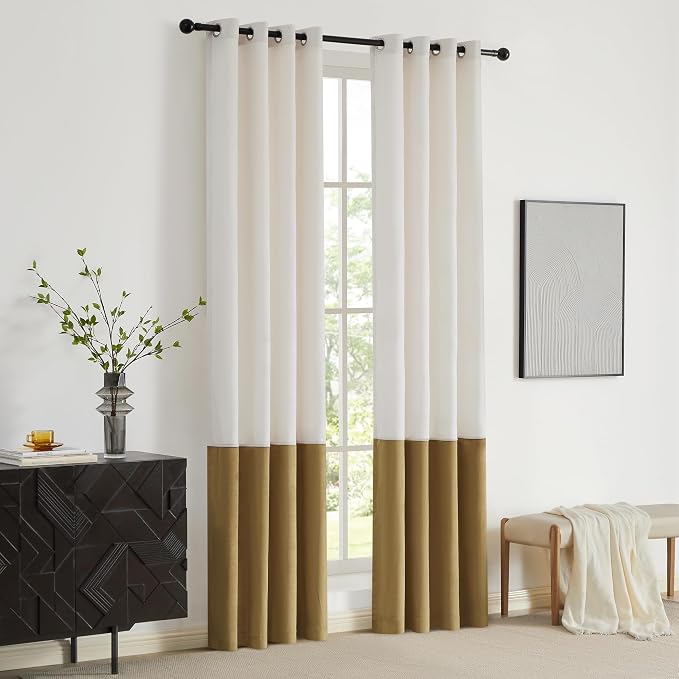BULBUL Luxury Cream Gold Curtains 102 inches - Image 6