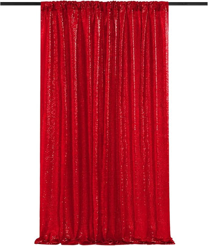 Red Sequin Backdrop Curtains-1 Panel 3FTx8FT Red Backdrop by SoarDream