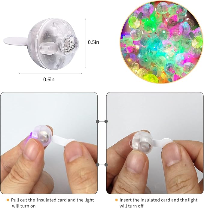 Aogist 100pcs Mutilcolor Balloon Lights, Long Standby Time Waterproof Mini Ball - Image 3