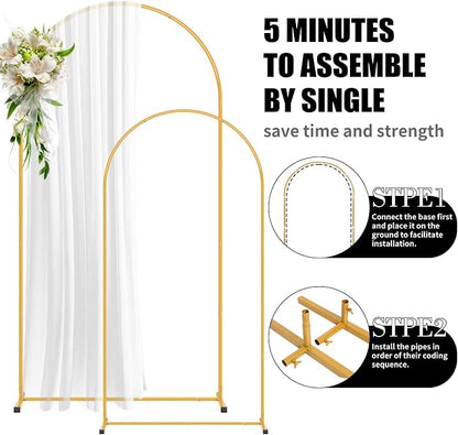 2 Pack Arch Backdrop Stand and Cover Set, Balloon Arch Stand | Metal Background - Image 3