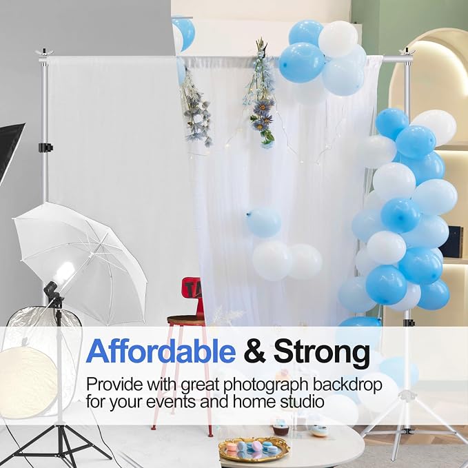EMART Backdrop Stand 10x8.5ft Photo Studio Adjustable Background Stand Support - Image 7