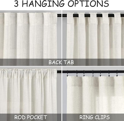Linen Curtains 40 Inch Length for Short Window - Image 2