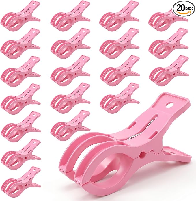 Putros 20 Pack Balloon Arch Clips 3.5 Inch Pink Spring Clamps by Putros