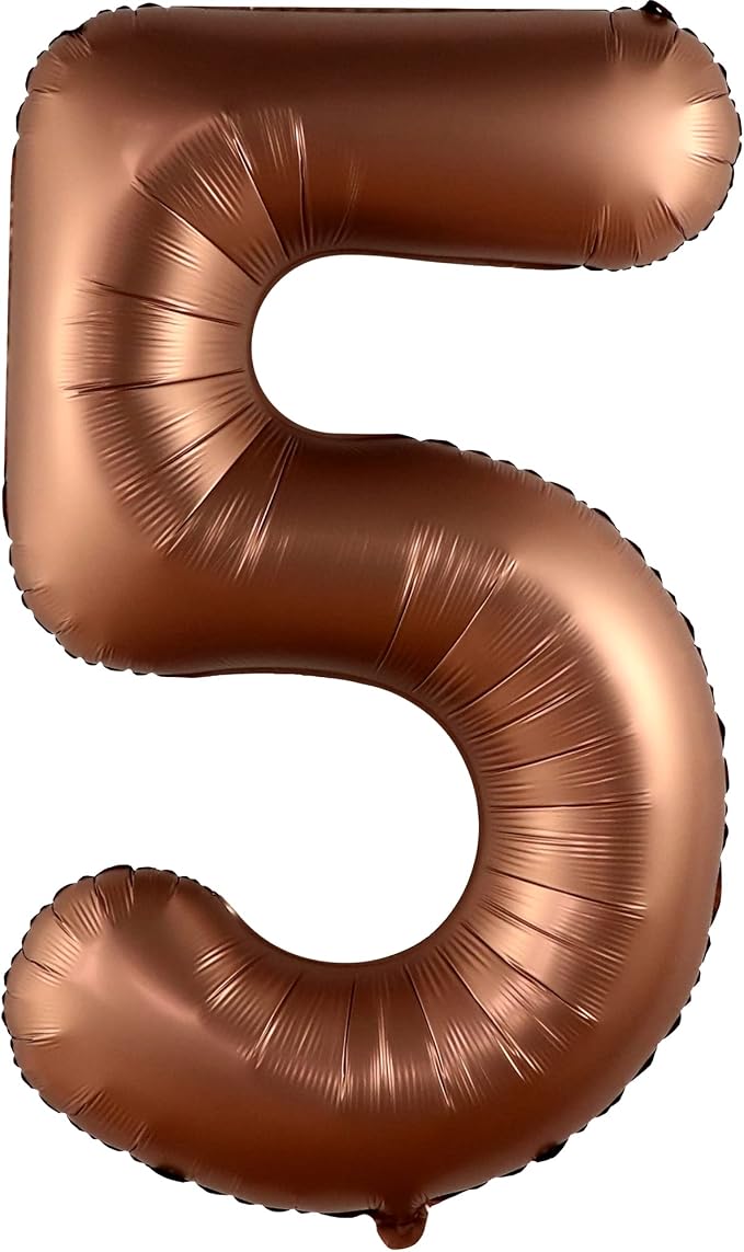 KatchOn Coffee Brown Number 5 Balloon 40 Inch, 5 Birthday Decorations | Number - Image 8