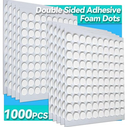 Tikfoam 1000Pcs Double Sided Adhesive Foam Dots, 2mm and 1mm Thick Tape by Tikfoam