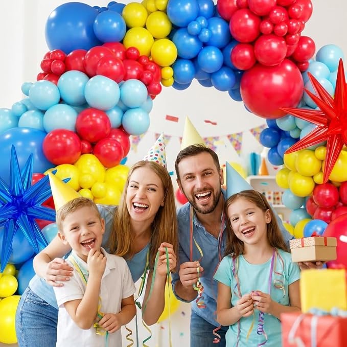 Blue Red Yellow Balloon Arch Kit, Different Sizes Party Balloon Garland Kit - Image 4