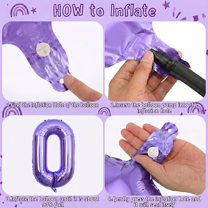 Purple Number 20 Balloon 40 Inch, Large Lavender Foil Mylar Number 20 Balloons - Image 5