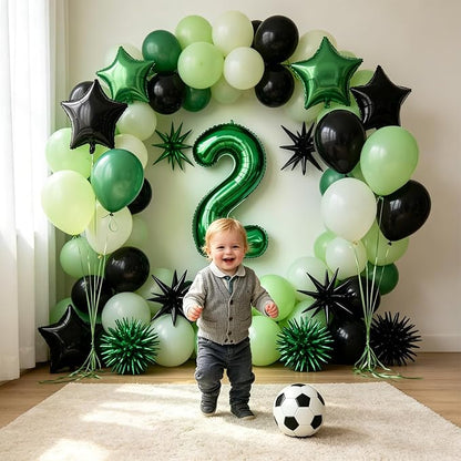 TONIFUL 2nd Birthday Balloons Kit 40 Inch Dark Green Large Number 2 Balloon | - Image 6