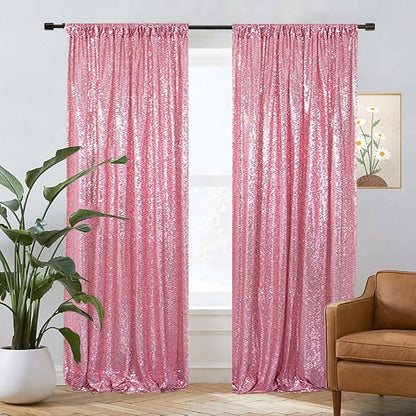 Eternal Beauty Fuchsia Pink 3mm Sequin Backdrop 2x8 Ft 2 Pack Wedding | Dense - Image 8